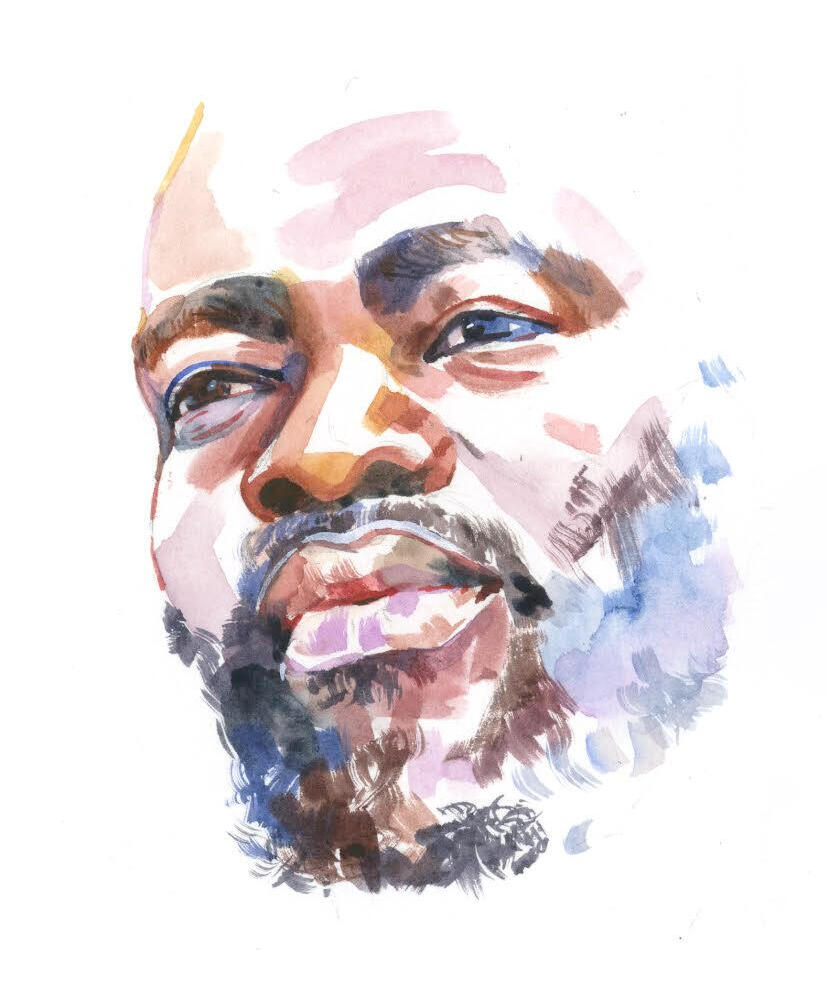 a touch of blue — watercolor, 5.5" x 6.5", 2020