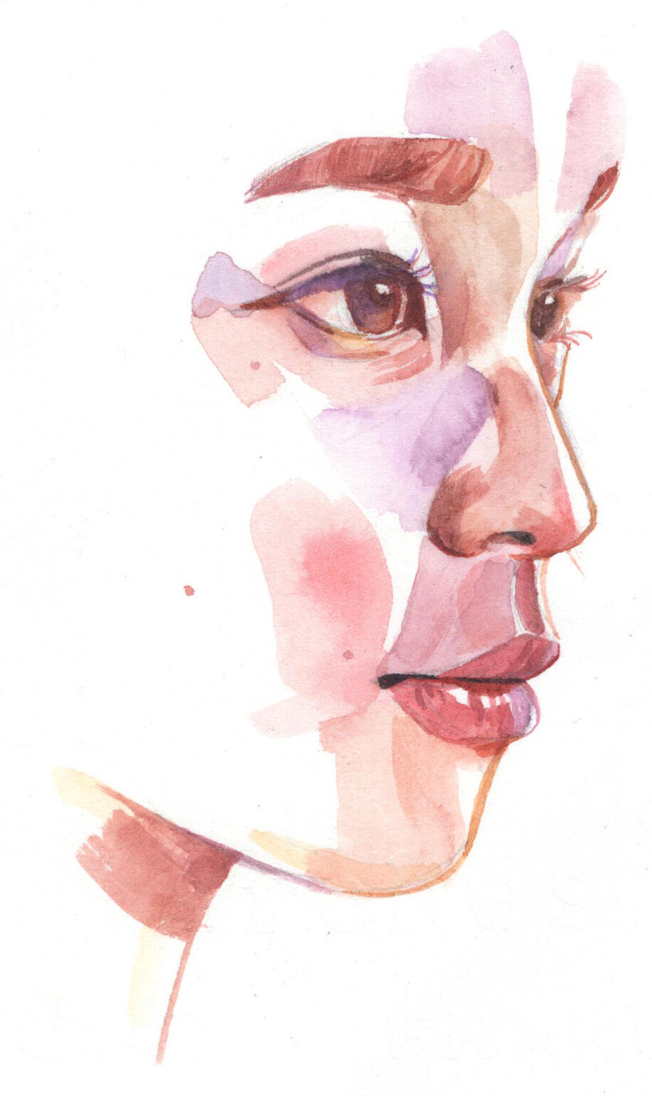 Cheek. — watercolor, 5.5" x 6.5" 2020